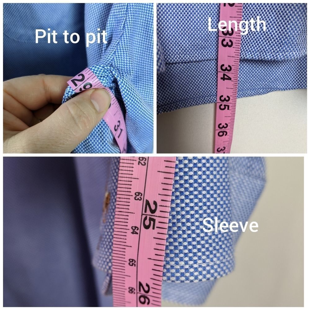 Peter Millar Blue Checked Button Down Shirt Sz Xxl - image 5